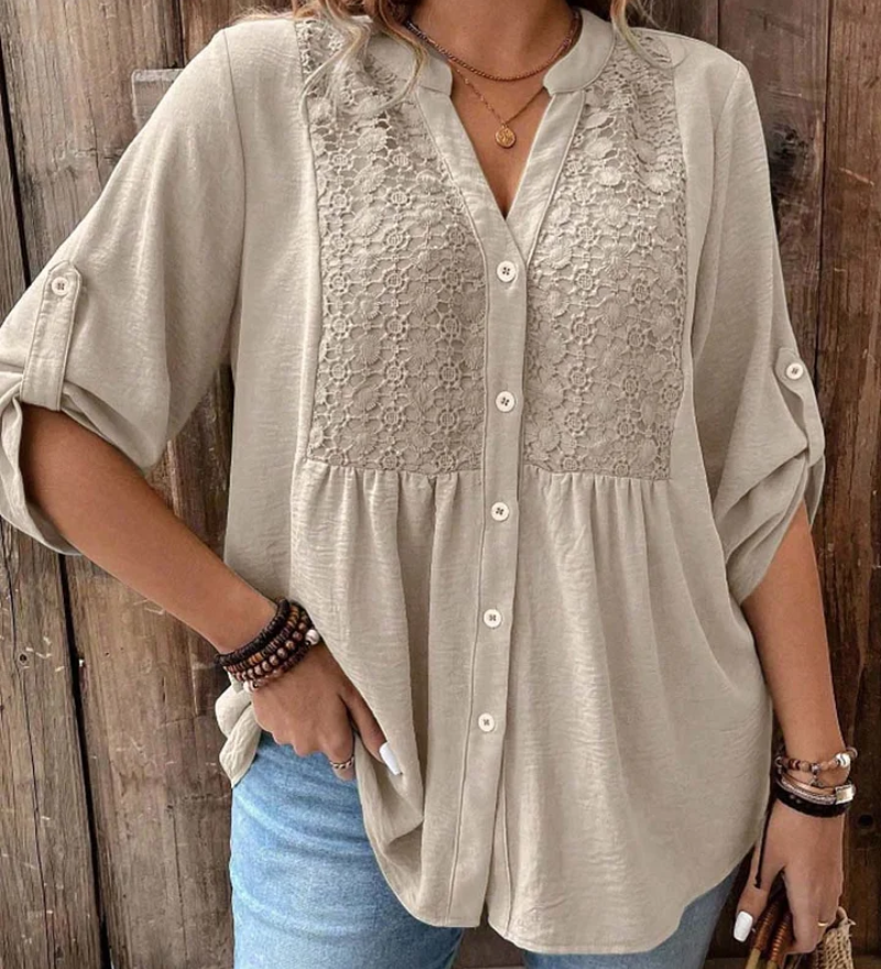 Ariadne – Bluza s V izrezom i gumbima