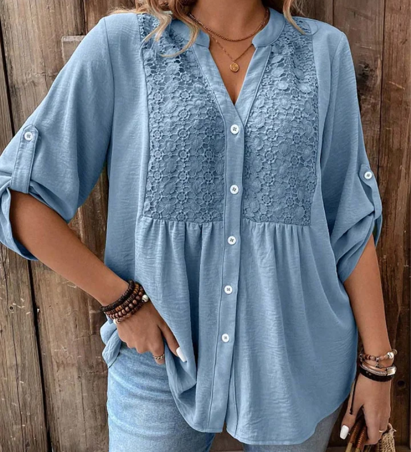 Ariadne – Bluza s V izrezom i gumbima