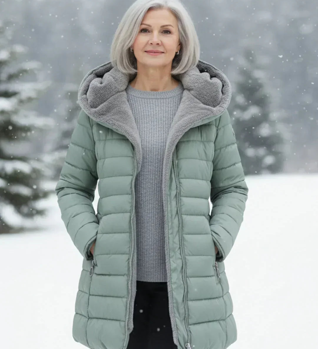 Elizabeta - Kaput s quilted dizajnom za zimu