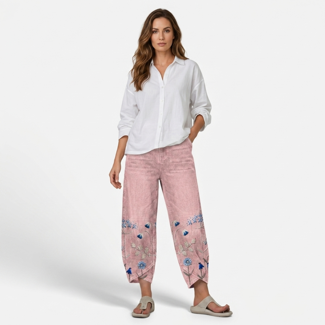 Flavia - Izvezeni casual hlače