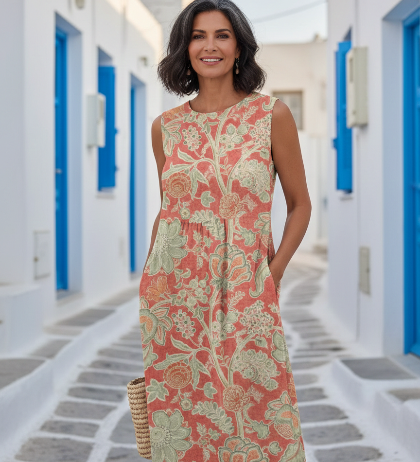 Yvonna | Midi Haljina s Cvjetovima